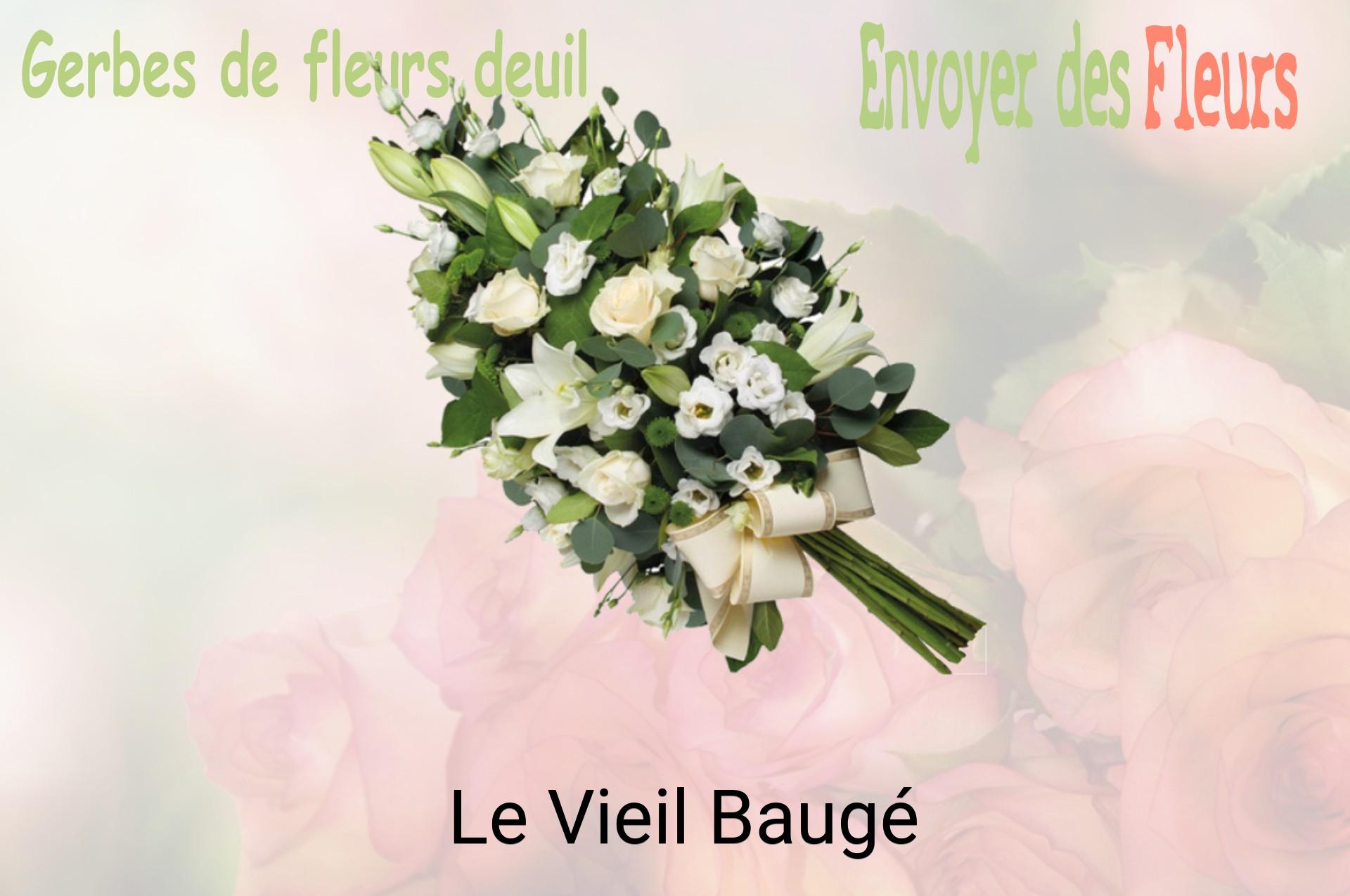 Gerbe de fleurs de deuil livrée à Le Vieil-Baugé